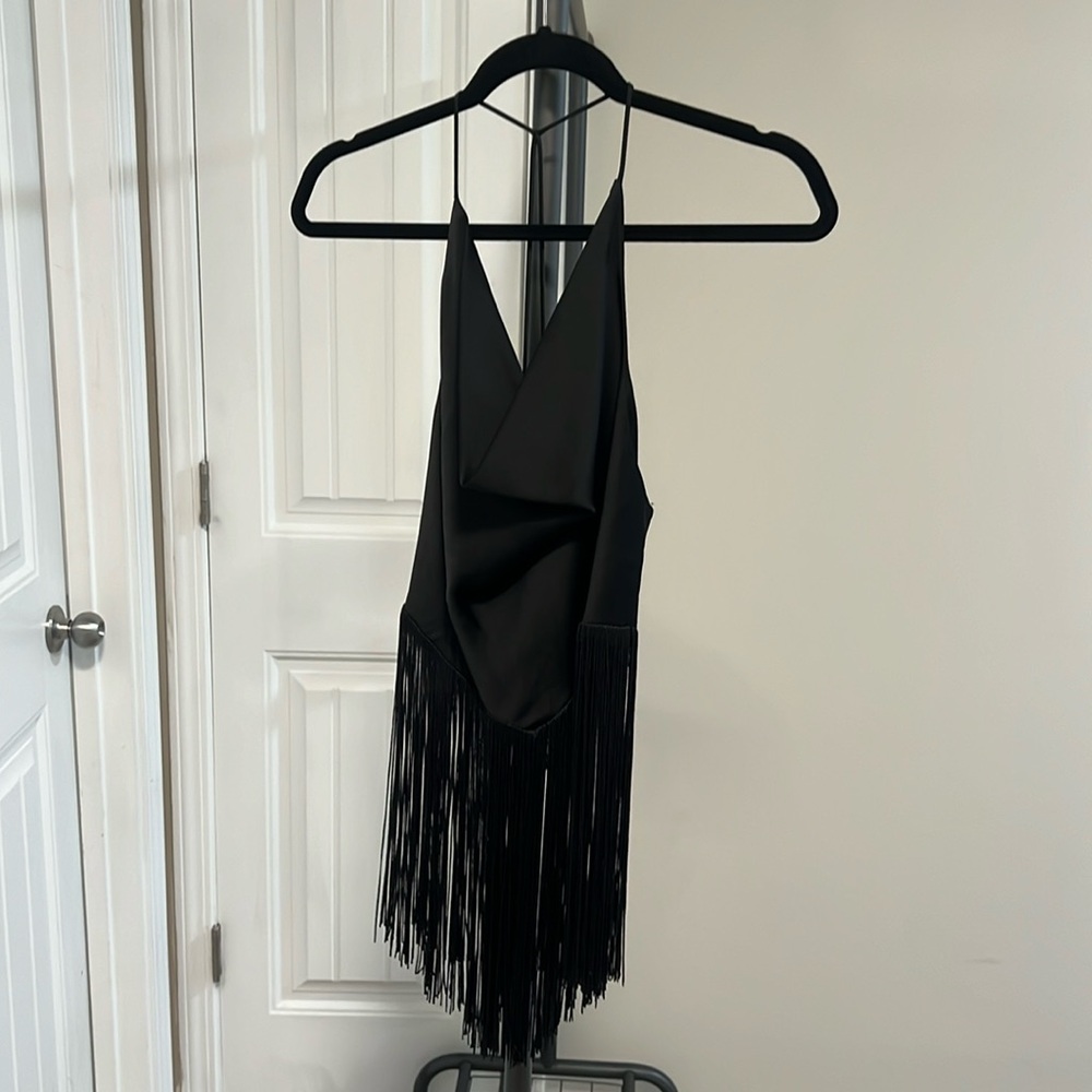 Zara Scoop Fringe Top